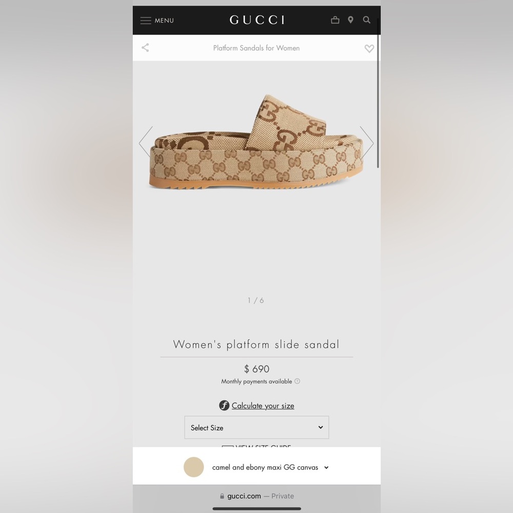 GUCCI Women's platform slide sandal